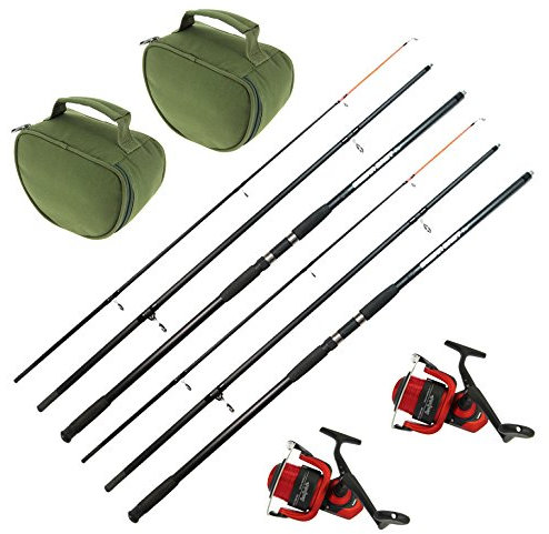 G8DS® Hochsee-Angel-Set: 2 G8DS® Rollentaschen Deluxe + 2 G8DS® Oceancast Brandungsruten 4,20 Meter + 2 G8DS® SEA SPIRIT 7000 1BB Meeresrollen mit 20lb Schnur Ausrüstung Angeln Schiff Meer