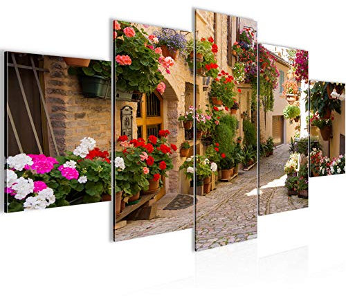 Runa Art - Bilder Mediterran Italien 200 x 100 cm 5 Teilig XXL Wanddekoration Design Braun 024751a