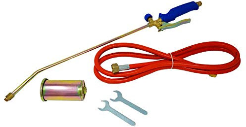 Dapetz ® Long Arm Propane Butane Gas Torch Wand Blowtorch Roofers Plumber Kit with Hose Adjustable Weed Burner Killer Flame Garden Outdoor Destroys Moss Fungus Driveway