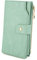 UTO Femme Portefeuille Porte-Cartes Blocage RFID en PU Cuir avec Dragonne Grande Capacité(21 emplacements de Cartes) Poche Intérieure Convient aux Portables 5.5'' Vert.2