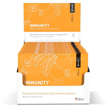 Vit2go Immunity - Booster with Vitamins (A, B, C, D & K), Vitamin C Zinc & Ginger Extract, Immune System Complex, Vegan Supplement Made in Germany (30)