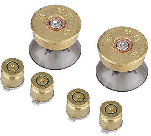 6Pcs Gold Metal Thumb Stick & Tasten Thumbstick Mod Kit für 4 Gamepad für Controller