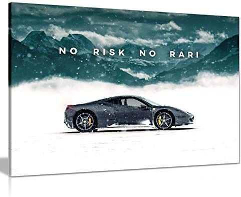 Panther Print, Canvas Wall Art, Beautiful Living Room Framed Art, Picture Prints for Walls, Inspirational and Motivational Design, No Risk, No Rari, Print for Special Occasions (36 x 24 Inch)