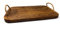 Vetrineinrete® Vassoio in Legno per aperitivo con Manici in Canapa Tagliere per servire Finger Food antipasti (Rettangolare 40x24 cm) B35