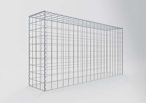 Gabiona Anbau-Gabione Typ3 eckig, Maschenweite 5 x 5 cm, Tiefe 40 cm, Gabione 200 x 100 x 40 cm (L x H x T), C-Ring