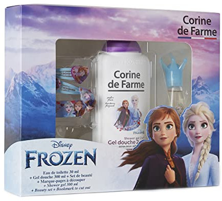 Corine de Farme - Coffret Cadeau Reine des Neiges 2 Disney - Eau de Toilette 30ml + Gel Douche 300ml + Set Barrettes & Bracelet