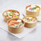 HOT BARGAINS Kraft Paper Salad Bowls with Lids, 35oz/1000ml Food Containers, Pack of 100, Brown