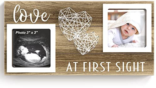 EURSET Baby-Sonogramm-Bilderrahmen für Ultraschall-Fotos mit 7,6 x 7,6 cm – Schwangerschaftsankündigungsideen – Gender Reveal Baby-Shower Geschenk – Neue Mutter erwartet Eltern zu sein Andenken