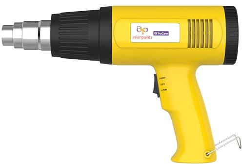 Asian Paints Trucare Pistola termica | Ugello per rimuovere e asciugare vernici | Saldatura e riparazione coperture | Giallo | 1800 Watt