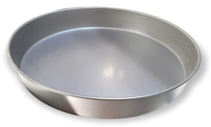 Fornoservice - Tortiera tonda per pizza e focaccia in lamiera alluminata (LS) Professionale, Altezza 4,5 cm (Ø 38 cm)