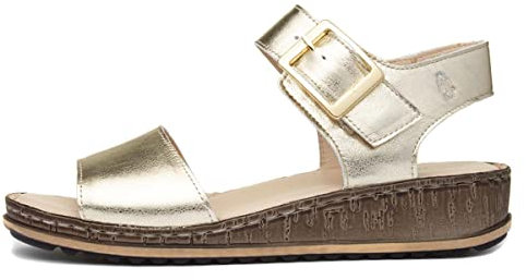 Hush Puppies Women's Ellie Sandal, Gold, 8 UK
