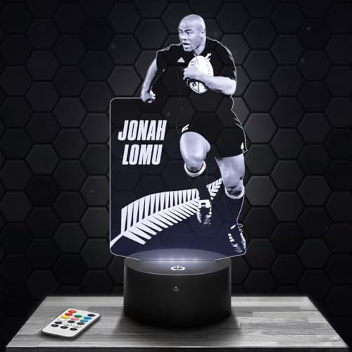 Nachttischlampe - Touch-Nachtlicht J. Lomu Rugby 3D-LED-Lampe Illusion, Geschenkidee Weihnachten Geburtstag Junge und Mädchen Nachttischlampe Kinder- oder Erwachsenenzimmer