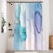 Uiiooazy Rideau Douche Anti Moisissure, Rideau de Douche 120x200cm Turquoise Effet Marbre Bleu Violet Rideaux de Baignoire Tissu Lavable Imperméable Polyester Rideaux Salle de Bain avec 8 Crochets