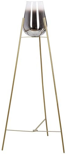 Beliani Moderne Stehleuchte aus Metall mit ovalem Glasschirm Licht Gold Mena
