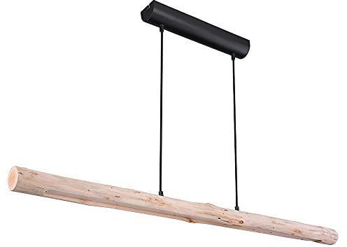 etc-shop Pendellampe Holzbalken Hängeleuchte Holz Pendelleuchte LED dimmbar, 3-Stufen, schwarz, 20W 1358lm 3000K, LxBxH 120 x 7 x 150 cm