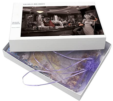 Puzzles 1000 Teile Papp Montage Bild Elvis Presley Und Marilyn Monroe Poster Für Erwachsene Spiele Lernspielzeug ,Papppuzzle（50x70cm）