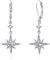 Stern Ohrringe 925 Sterling Silber Tropfen Ohrringe Achtzackiger Stern Hänge Ohrringe Zirkonia Schmuck für Mädchen Mutter Damen Geschenk zum Valentinstag