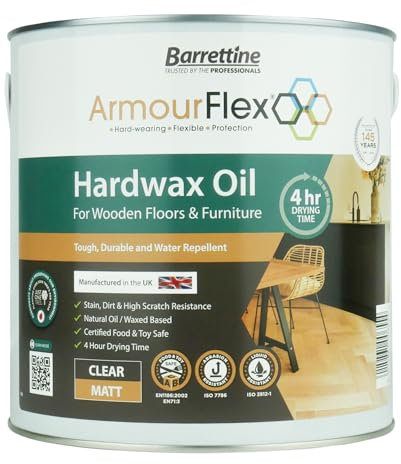 Barrettine Hard Wax Oil (Matt, 2.5L) - Hardwax Oil for Wooden Floors, Stairs, Kitchen Worktop & Indoor Furniture, Provides High Performance Coating with Natural Finish