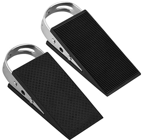 Cozlly 2 pièces Cale porte caoutchouc souple,Antidérapante bloc porte sol,Butée de porte en caoutchouc antidérapant ultra résistant,Arrêt de Porte Solide,Pour balcon,Cuisine, Bureau,Hôtel(Noir)