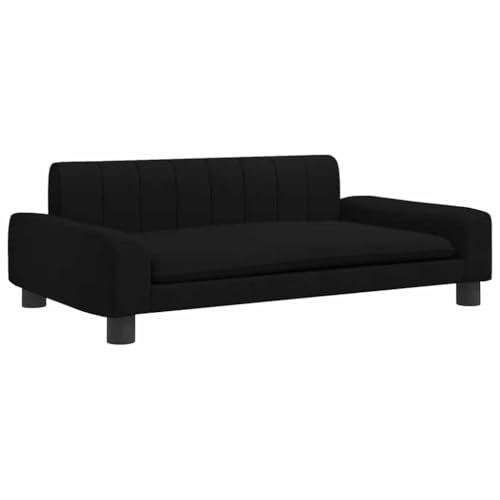 vidaXL Kindersofa, Couch für Kinder, Kindercouch mit runden Kanten, Kindersessel Minisofa Polstersofa Kindermöbel Sofa Kinderzimmer, Schwarz Stoff