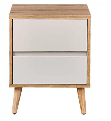 HASMI Table de Chevet Table de Chevet en Bois Simplicity avec 2 tiroirs et Table de Chevet Robuste à 4 Pieds en Bois, Table d'appoint de canapé for Chambre à Coucher, Salon Chevet de lit