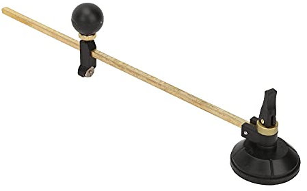 Coupe-Verre Circulaire, Coupe-Ventouse à Coupe Ronde en Verre à 6 Roues Rondes avec Poignée à Bouton Rond et Ventouse, Coupe-carreaux (60 cm / 23,6 pouces)