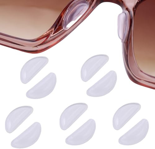 simarro 5 Pairs Eyeglass Nose Pads for Glasses, 3.5mm Thickness Adhesive Anti Slip Eyeglasses Nose Grips, Silicone Nosepads for Eyeglasses Sunglasses Reading Glasses