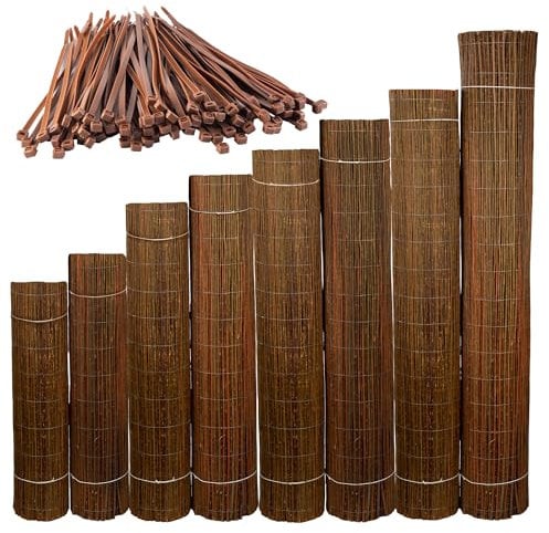 Vimini Naturale - Recinzione in Vimini - 180 x 300 cm - Balcone - Pannello Recinzione in Canne - Arella in Vimini Naturale per Gardini o Terazze - Frangisole