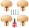 Ainiv 4 Gold Cabinet Knobs, 30mm Round Drawer Mushroom Dresser Handles, Single Hole Aluminum Alloy Cupboard Handles for Kitchen Wardrobes Bathroom Home Decoration