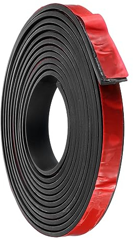 sourcing map Adhesivo Goma Tiras, 15mm(W) x3mm(T) x3m(L) Sólido Neopreno Goma Hoja Rollos con Adhesivo Respaldo para Bricolaje Juntas Sellos Almohadillas Manualidades