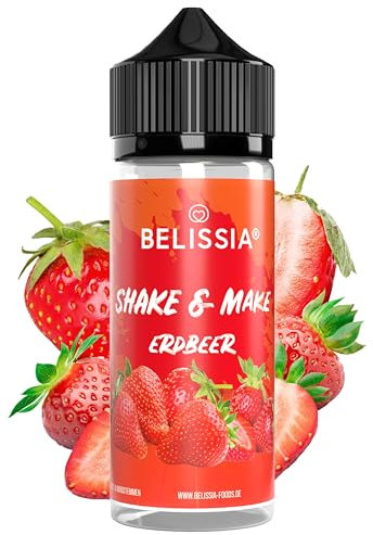 Belissia Shake and Make - Erdbeer - Hochdosiertes Lebensmittel Aroma 10ml mit praktischer Schüttelflasche zum mischen. Für Lebensmittel, Kochen, Backen, Hobby, Raumerfrischung uvm.