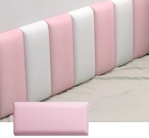 Antikollisions-Wandpolster, Kopfteilpaneele Zum Abziehen Und Aufkleben, Gepolsterte Wandpaneele, Schalldichte 3D-Wandpaneele, Dekorative Schutzwandaufkleber ( Farbe : Rosa , Größe : (50x20cm)20PCS )