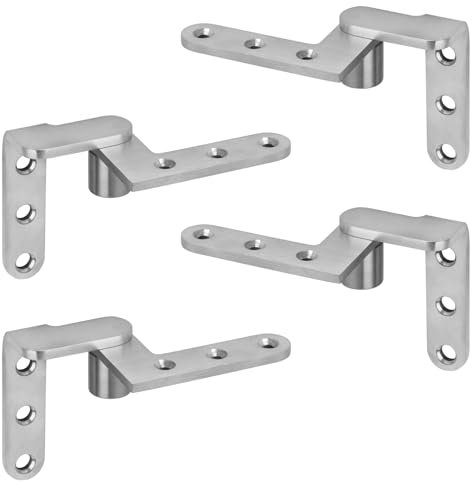 TSSS 4 PCS Pivot Door Hinges, Heavy Duty Stainless Steel, Inset 270 Degree Shaft Offset Hinge