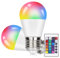 Kowanie LED Glühbirne mit Fernbedienung E27 RGB Lampe - 2er Pack LED Farbwechsel Lampe Dimmbar 4W Farbige Birne Leuchtmittel Warmweiß 3000K Bunt Edison Bulb Deko für Party Bar KTV