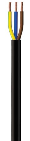 LampStation 3183P 3Core 0.75mm Black Pond Cable, 10 Metres, Weatherproof, Flexible, Durable, Safety Compliant, Compatible with Outdoor Electrical Devices, Pond Pumps, Garden Features, Outdoor Lighting