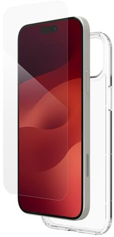 ZAGG Defence iPhone 15 Plus Screen Protector & Case Bundle, Impact Protection, Scratch Resistant, Smudgeproof, Clear