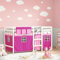 IKAYAA Halbhochbett mit Vorhängen für Kinder aus Kiefernholz, inklusive Lattenrost, Kinderbett 90 x 190 cm, Hochbett für Kinder, für Jungen und Mädchen, Weiß und Rosa
