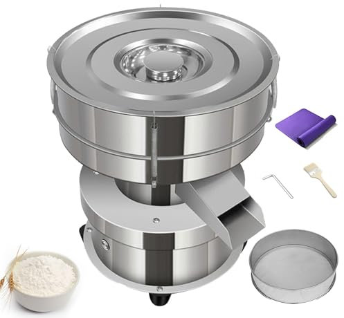 XCSCUK Automatic Powder Sifter Machine, 50W Electric Vibrating Sieve Machine Sifters, for Powder Particles (10CM)