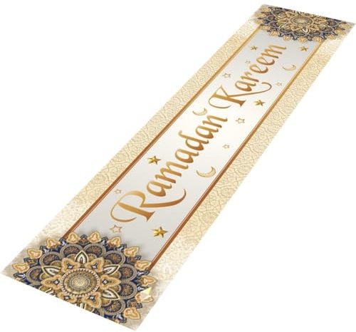 Vobumix Ramadan Tischläufer Eid Mubarak Tischdecke Islamische Tischdecke Esstisch Dekoration Für Eid Festival Feier