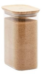 PEBBLY - Boîte de Conservation Haute et Rectangulaire en Verre avec Couvercle en Bambou - 1,2 L - Un Rangement Optimisé pour une Cuisine Organisée, Protégez vos Aliments tout en Limitant le Gaspillage