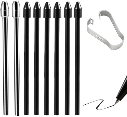 Gosknor 8pcs Tips Replacement for S Pen, Metal & Plastic Stylus Nibs Kit with Clip Compatible with Samsung Galaxy Tab S10+/S10 Ultra/ S9 / S8 / S7 /S6 Lite / S22 / S23 / S24 Ultra