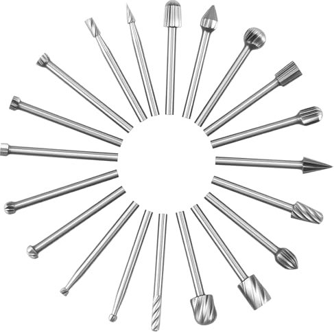 Dremel fräser holz, 20 Stück Holzfräser und Holzschnitzfräser Set mit 3mm Schaft – Passend für Rotationswerkzeuge, ideal zum Gravieren, Bohren und Heimwerken