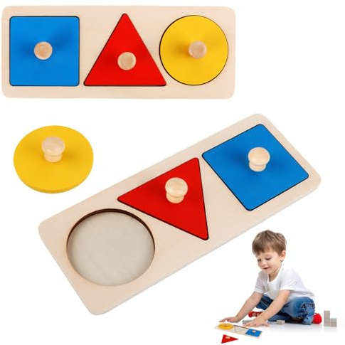 Geometrisches Holzpuzzle, Montessori Mehrere Form Holz Puzzle, Für Baby Kleinkinder Kinder Lernspielzeug