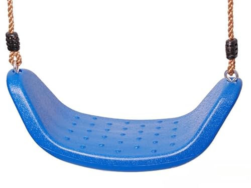 Bello Giardino - Baby Schaukel Outdoor Spielzeug – Kinderschaukel 52x20cm - Schaukel - Garten Kinder Sitz - Kunststoffsitz mit Seilen - Ergonomisch Geformt - Wetterfest (Blau)