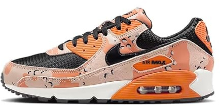 NIKE Air Max 90 Premium Men's Trainers IF1721 (Bio Beige/Black/Safety Orange 201) UK 9 (EU 44)