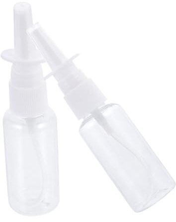 2 Stück Nasenspülflasche für Junge Mädchen 20ml mit Deckel aus Kunststoff | Sanfte Spülung, Transparente PET Ausführung, Abnehmbarer Aufsatz, für Alltagspflege in Erkältungs und Allergiezeit