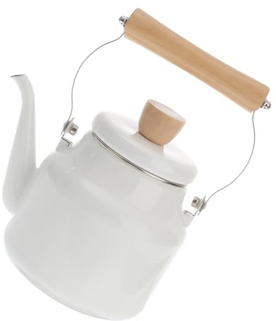 Alipis Hervidor Esmaltado Silbante para Estufa Gas Inducción Tetera Grande Resistente y Segura para Leche Café y Agua Uso Familiar y Oficina