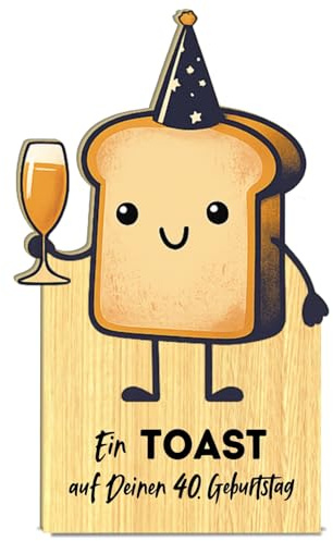 Generisch Holz Geburtstagskarte im Toast-Design 14x19 cm | Originelles Geschenk für Frauen Männer Freunde Familie, Lustige Karte zum 18. 30. 40. Geburtstag, Mit Umschlag + Papierkarte