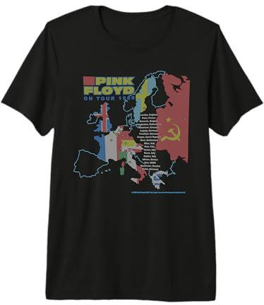 Pink Floyd On Tour 1989 Europe Map Cities Premium T-Shirt