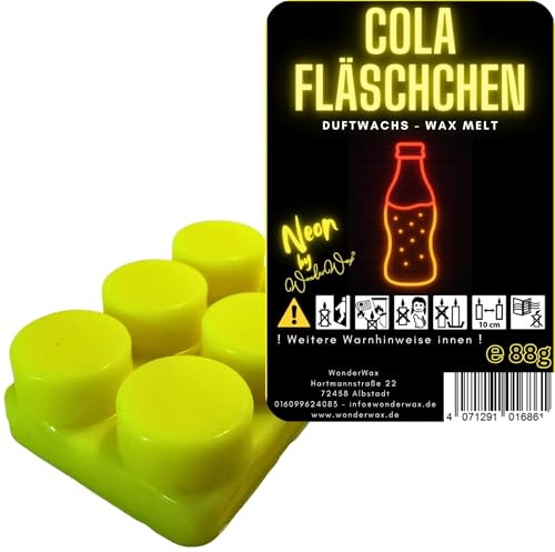 WonderWax Neon Duftriegel 6 x Duftwachs Kreise Wachsmelt Duftwachs Raumduft für Duftlampen Soja Wachs Melts Duftmelt Aroma Wellnes Kerzen Wärmer Wax Tarts Cola Fläschchen